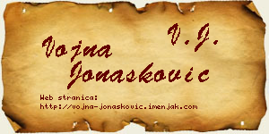 Vojna Jonašković vizit kartica